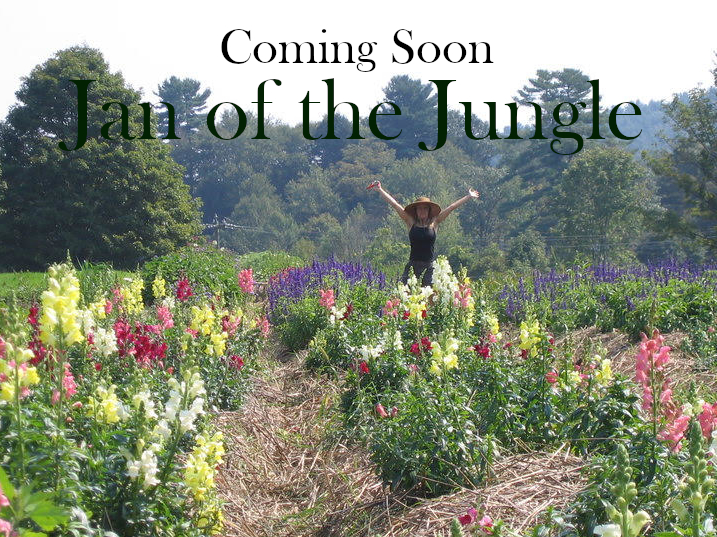 Jan in a field of snapdragons